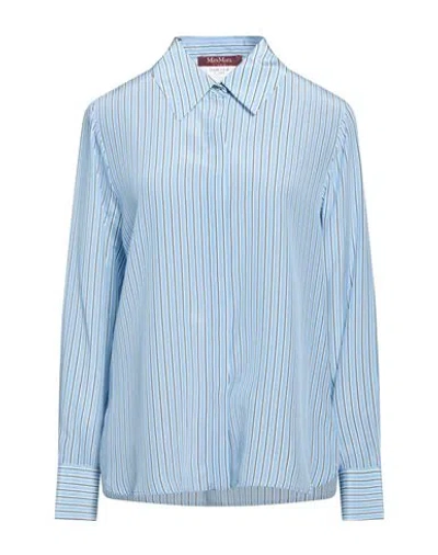 Max Mara Studio Woman Shirt Light Blue Size 8 Silk
