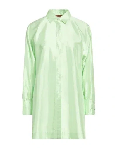 Max Mara Studio Woman Shirt Light Green Size 8 Silk