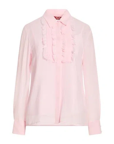 Max Mara Studio Woman Shirt Pink Size 10 Silk