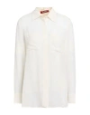 Max Mara Studio Woman Shirt White Size 14 Acetate, Silk, Polyamide In White