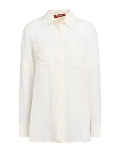 Max Mara Studio Woman Shirt White Size 14 Acetate, Silk, Polyamide