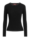 Max Mara Studio Woman Sweater Black Size L Virgin Wool In Black