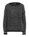 Max Mara Studio Woman Sweater Black Size M Virgin Wool, Polyamide In Black