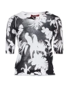 Max Mara Patterned Knit Short Sleeve Top In Black