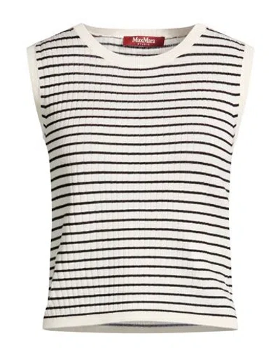 Max Mara Studio Woman Sweater Black Size S Silk, Wool In White