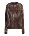 Max Mara Studio Woman Sweater Brown Size M Virgin Wool, Polyamide