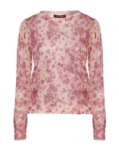 Max Mara Studio Woman Sweater Burgundy Size M Mohair Wool, Polyamide, Wool In Pink