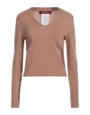 Max Mara Studio Woman Sweater Camel Size L Cashmere In Beige