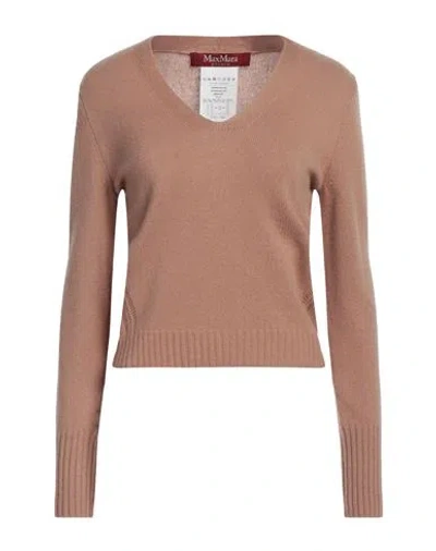 Max Mara Studio Woman Sweater Camel Size L Cashmere In Beige