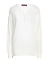 Max Mara Studio Woman Sweater Cream Size L Polyamide, Mohair Wool, Wool In White