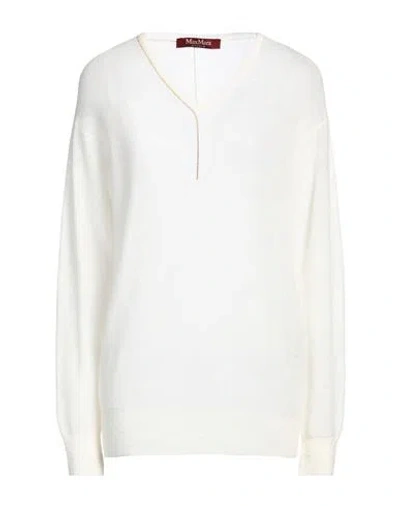 Max Mara Studio Woman Sweater Cream Size L Polyamide, Mohair Wool, Wool In White