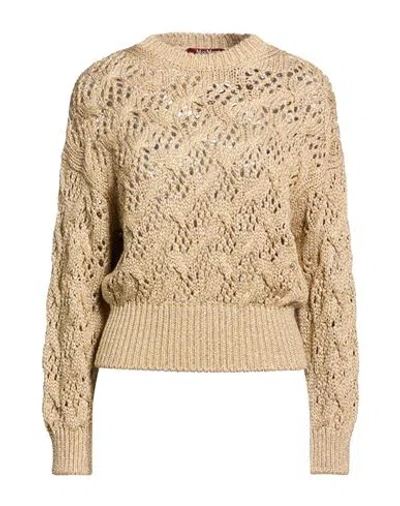 Max Mara Studio Woman Sweater Gold Size S Viscose, Metallic Fiber In Gray