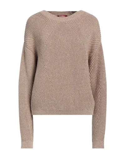 Max Mara Studio Woman Sweater Gold Size M Viscose, Polyester, Polyamide, Metallic Fiber