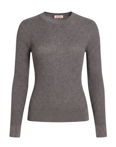 Max Mara Studio Woman Sweater Grey Size L Silk, Wool, Polyamide, Elastane In Gray