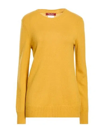 Max Mara Studio Woman Sweater Mustard Size L Cashmere In Yellow