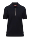 Max Mara Solid Lightweight Short Sleeve Knit Top In Blue