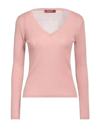 Max Mara Studio Woman Sweater Antique Rose Size Xl Silk, Wool In Pink