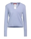 Max Mara Studio Woman Sweater Sky Blue Size L Cashmere
