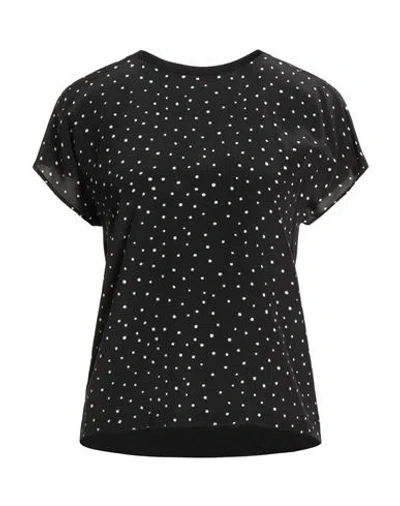 Max Mara Studio Woman T-shirt Black Size L Silk, Cotton