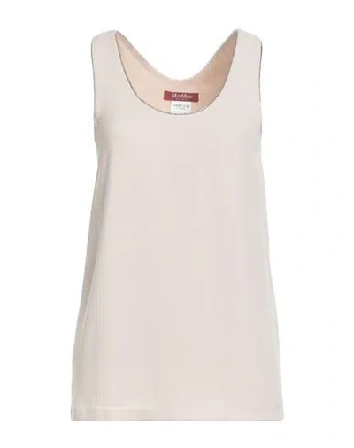 Max Mara Studio Woman Top Beige Size 8 Triacetate, Polyester