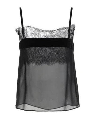 Max Mara Studio Woman Top Black Size 10 Silk, Polyamide