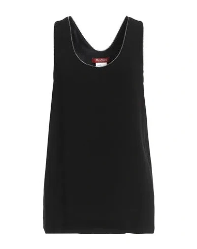 Max Mara Studio Woman Top Black Size 12 Acetate, Silk, Polyamide