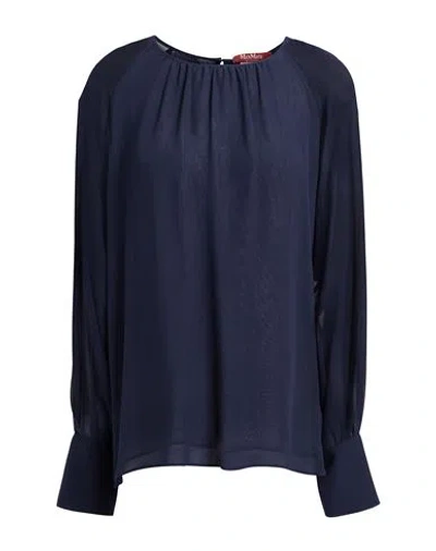 Max Mara Studio Woman Top Black Size 8 Silk In Black