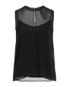 Max Mara Studio Woman Top Black Size 6 Silk In 007