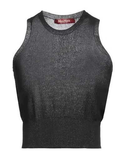 Max Mara Studio Woman Top Black Size M Viscose, Polyamide