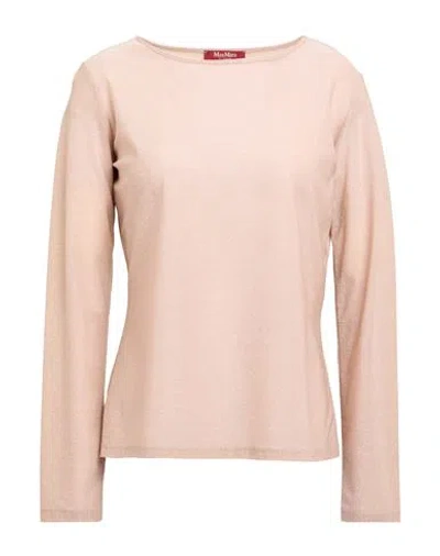 Max Mara Studio Woman Top Blush Size M Acetate, Polyamide, Metallic Fiber In Pink