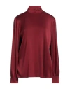 Max Mara Studio Woman Top Burgundy Size 16 Silk, Elastane In Red