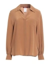 Max Mara Studio Woman Top Camel Size 8 Silk