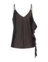 Max Mara Studio Woman Top Dark Brown Size 8 Viscose