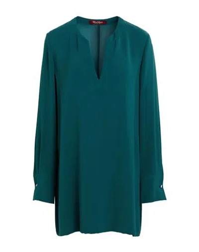 Max Mara Studio Woman Top Deep Teal Size 8 Triacetate, Polyester In Green