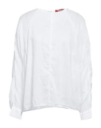Max Mara Studio Woman Top Ivory Size 10 Ramie In White