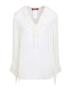 Max Mara Studio Woman Top Ivory Size 4 Silk In White