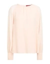 Max Mara Studio Woman Top Light Pink Size 10 Silk
