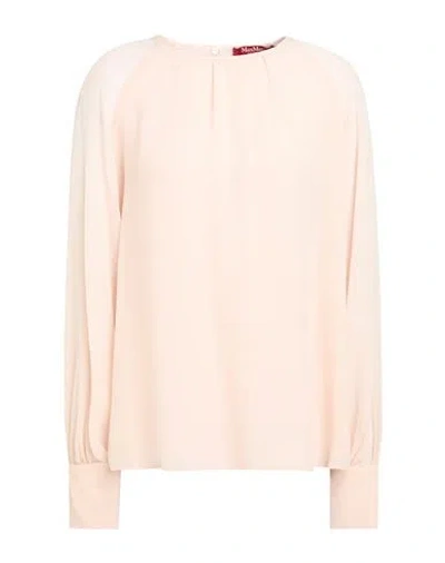 Max Mara Studio Woman Top Light Pink Size 10 Silk