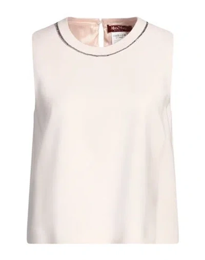 Max Mara Studio Woman Top Light Pink Size 12 Viscose, Virgin Wool, Elastane