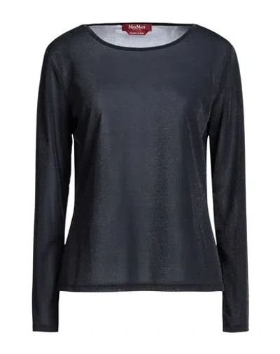 Max Mara Studio Woman Top Midnight Blue Size L Acetate, Polyamide, Metallic Fiber