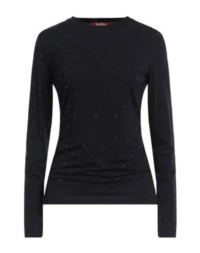 MAX MARA MAX MARA STUDIO WOMAN TOP MIDNIGHT BLUE SIZE M POLYAMIDE, ELASTANE