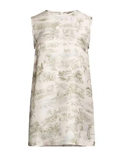 Max Mara Studio Woman Top Military Green Size 8 Silk In Neutral