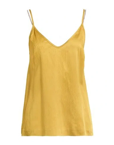 Max Mara Studio Woman Top Mustard Size 12 Acetate, Viscose In Yellow