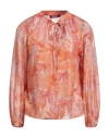 Max Mara Studio Woman Top Orange Size 10 Cotton, Silk In Orange