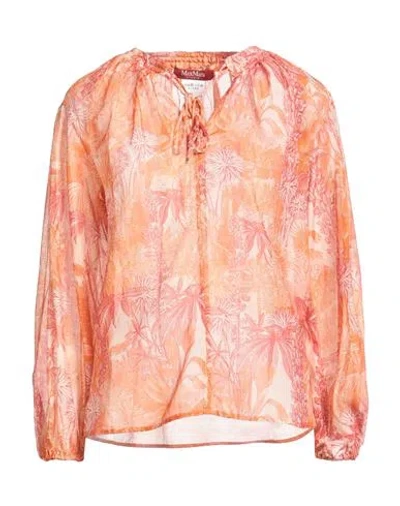 MAX MARA MAX MARA STUDIO WOMAN TOP ORANGE SIZE 14 COTTON, SILK