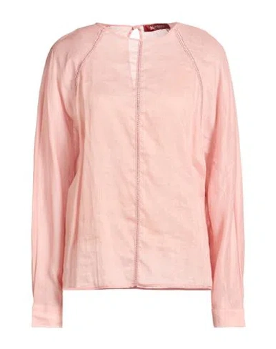 Max Mara Studio Woman Top Pink Size 10 Ramie
