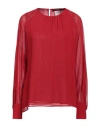 Max Mara Studio Woman Top Red Size 8 Silk In Red