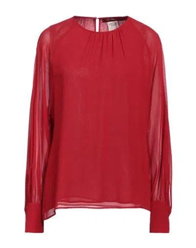 Max Mara Studio Woman Top Red Size 8 Silk