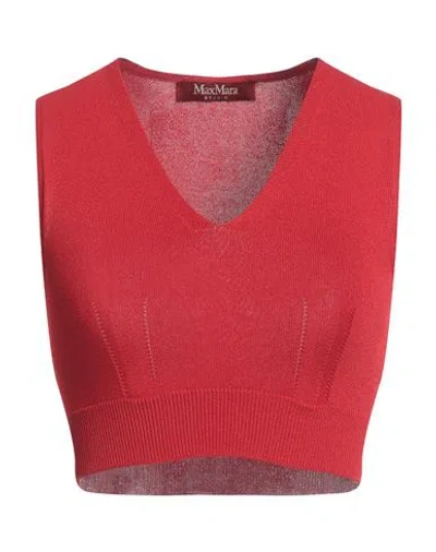 Max Mara Studio Woman Top Red Size M Viscose, Polyamide In Red