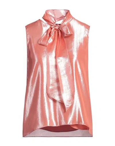Max Mara Studio Woman Top Salmon Pink Size 8 Silk, Polyamide
